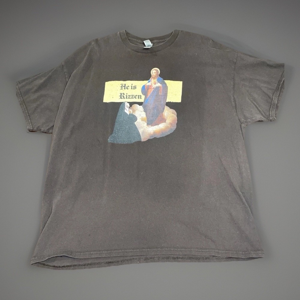 Jesus "He Is Rizzin" Graphic Meme Shirt - 2XL